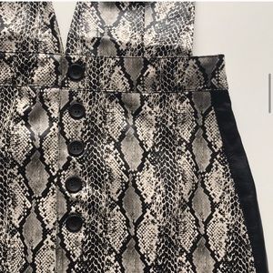 snakeskin pinafore dress